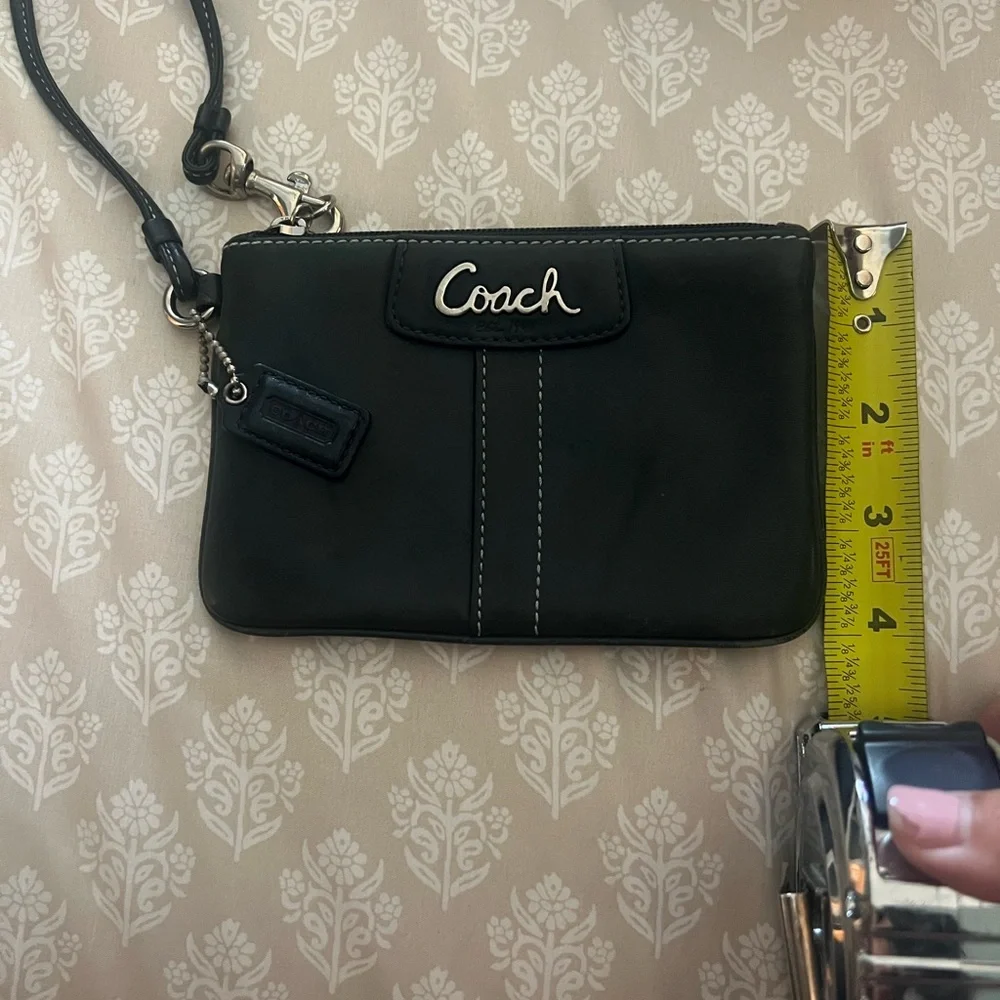 Coach Dark Leather Wristlet